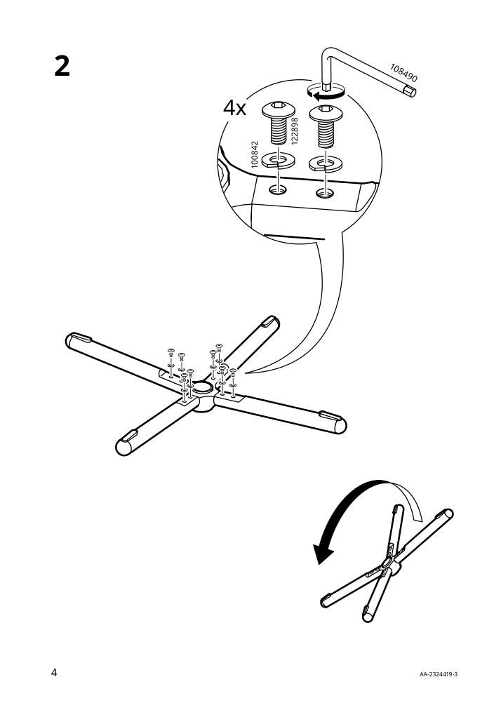 Assembly instructions for IKEA Smaellen swivel chair black | Page 4 - IKEA TORALD / SMÄLLEN desk and chair 694.885.74