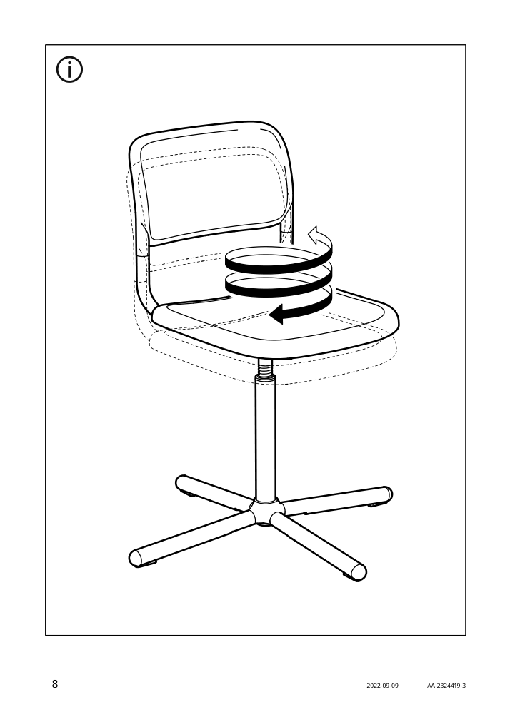 Assembly instructions for IKEA Smaellen swivel chair black | Page 8 - IKEA TORALD / SMÄLLEN desk and chair 694.885.74