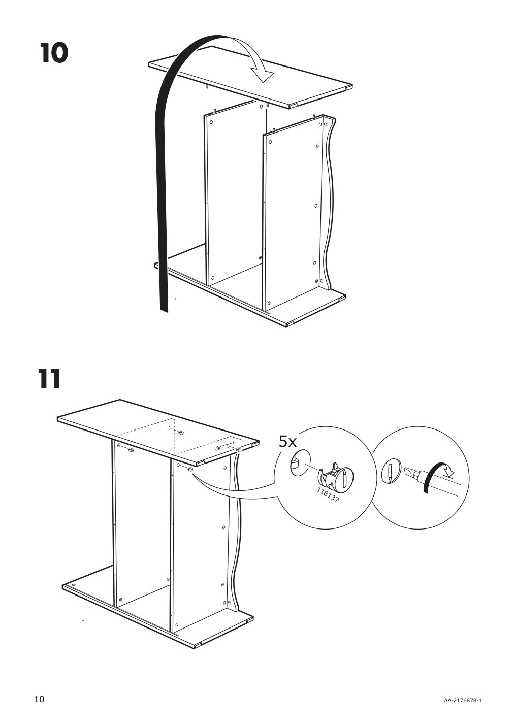 Assembly instructions for IKEA Smagoera changing table bookshelf white | Page 10 - IKEA SMÅGÖRA 3-piece baby furniture set 195.060.33