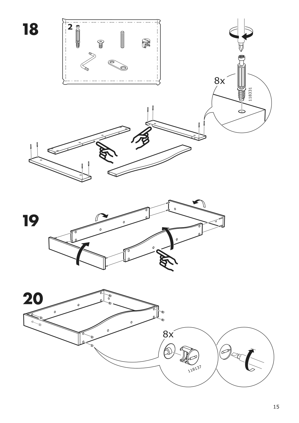 Assembly instructions for IKEA Smagoera changing table bookshelf white | Page 15 - IKEA SMÅGÖRA 2-piece baby furniture set 295.061.17