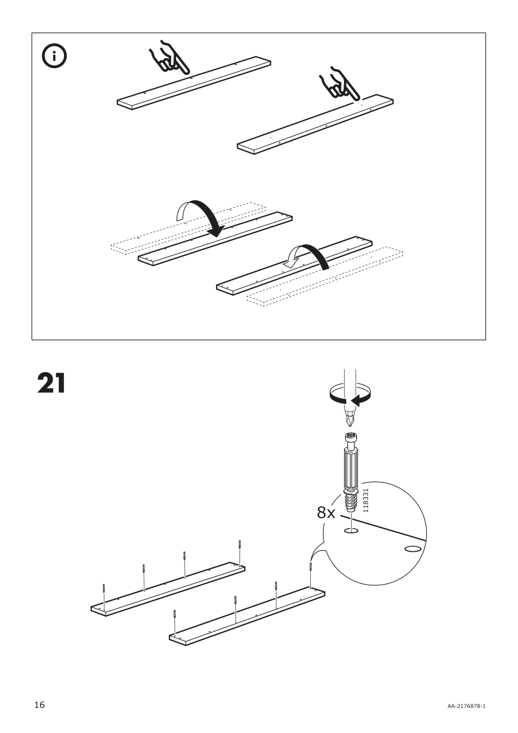 Assembly instructions for IKEA Smagoera changing table bookshelf white | Page 16 - IKEA SMÅGÖRA 2-piece baby furniture set 295.061.17