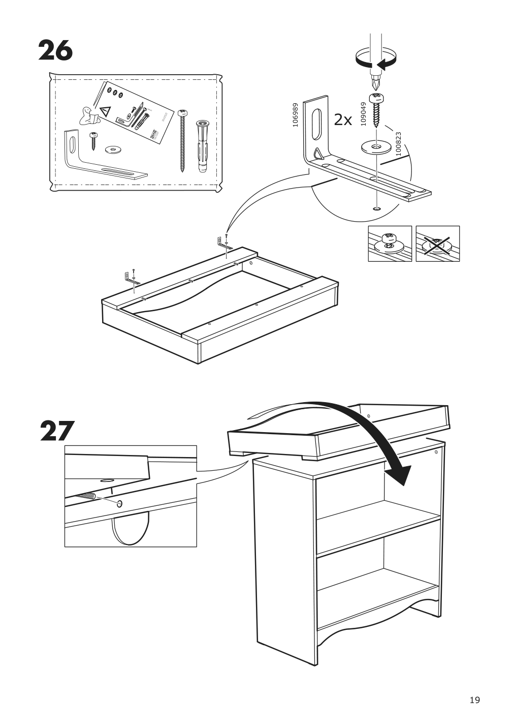 Assembly instructions for IKEA Smagoera changing table bookshelf white | Page 19 - IKEA SMÅGÖRA changing table/bookshelf 504.608.86