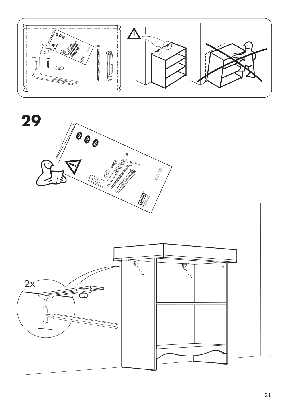 Assembly instructions for IKEA Smagoera changing table bookshelf white | Page 21 - IKEA SMÅGÖRA 3-piece baby furniture set 195.060.33