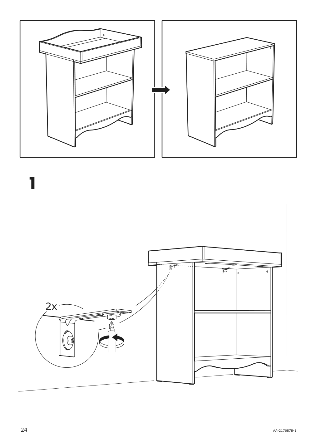 Assembly instructions for IKEA Smagoera changing table bookshelf white | Page 24 - IKEA SMÅGÖRA 3-piece baby furniture set 195.060.33