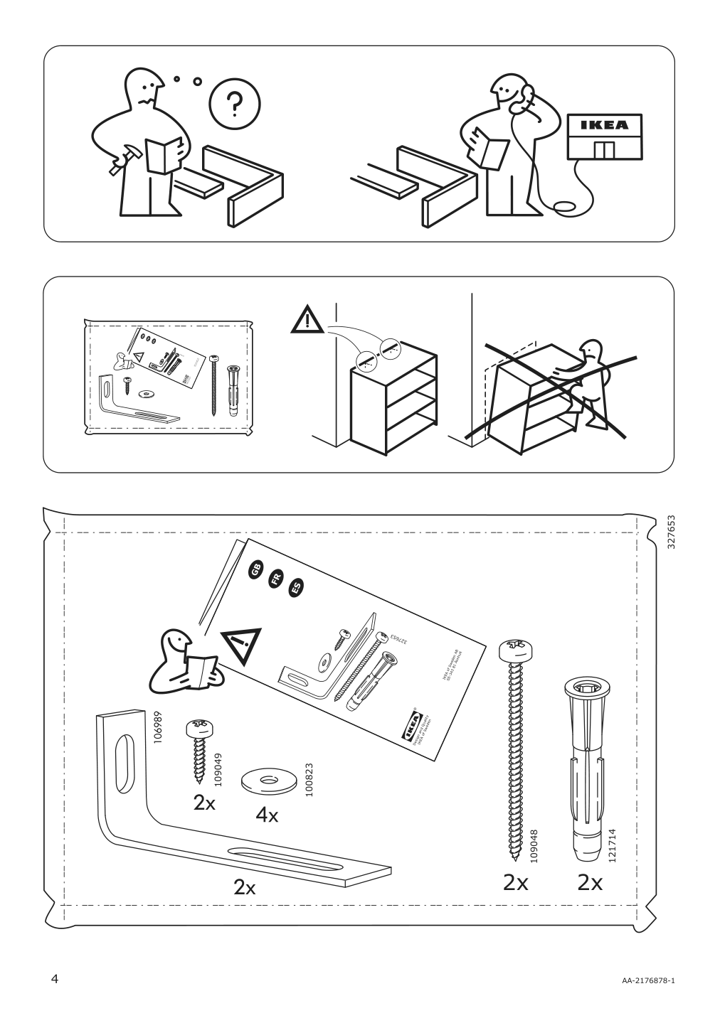 Assembly instructions for IKEA Smagoera changing table bookshelf white | Page 4 - IKEA SMÅGÖRA changing table/bookshelf 504.608.86