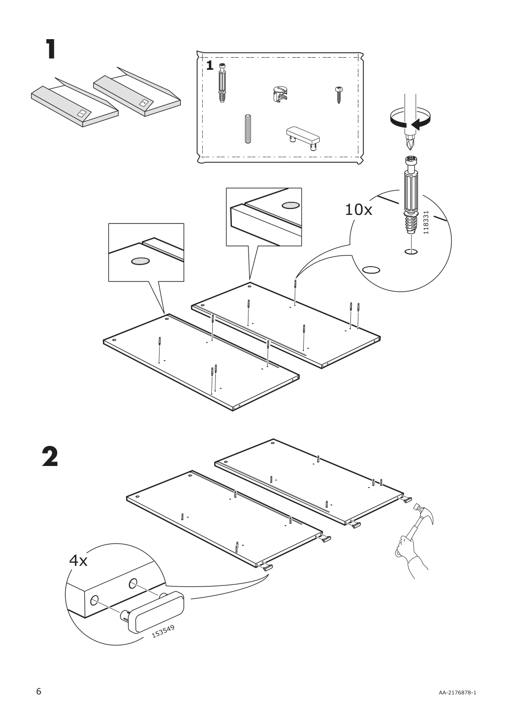 Assembly instructions for IKEA Smagoera changing table bookshelf white | Page 6 - IKEA SMÅGÖRA 3-piece baby furniture set 195.060.33