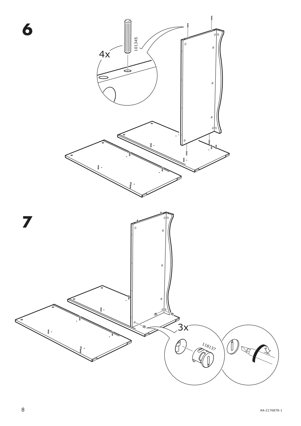 Assembly instructions for IKEA Smagoera changing table bookshelf white | Page 8 - IKEA SMÅGÖRA changing table/bookshelf 504.608.86