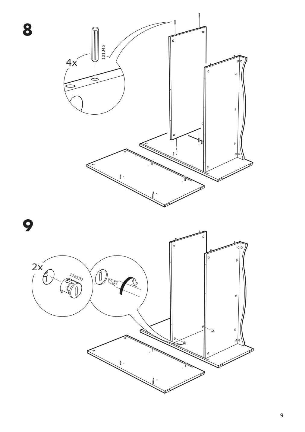 Assembly instructions for IKEA Smagoera changing table bookshelf white | Page 9 - IKEA SMÅGÖRA 3-piece baby furniture set 195.060.33