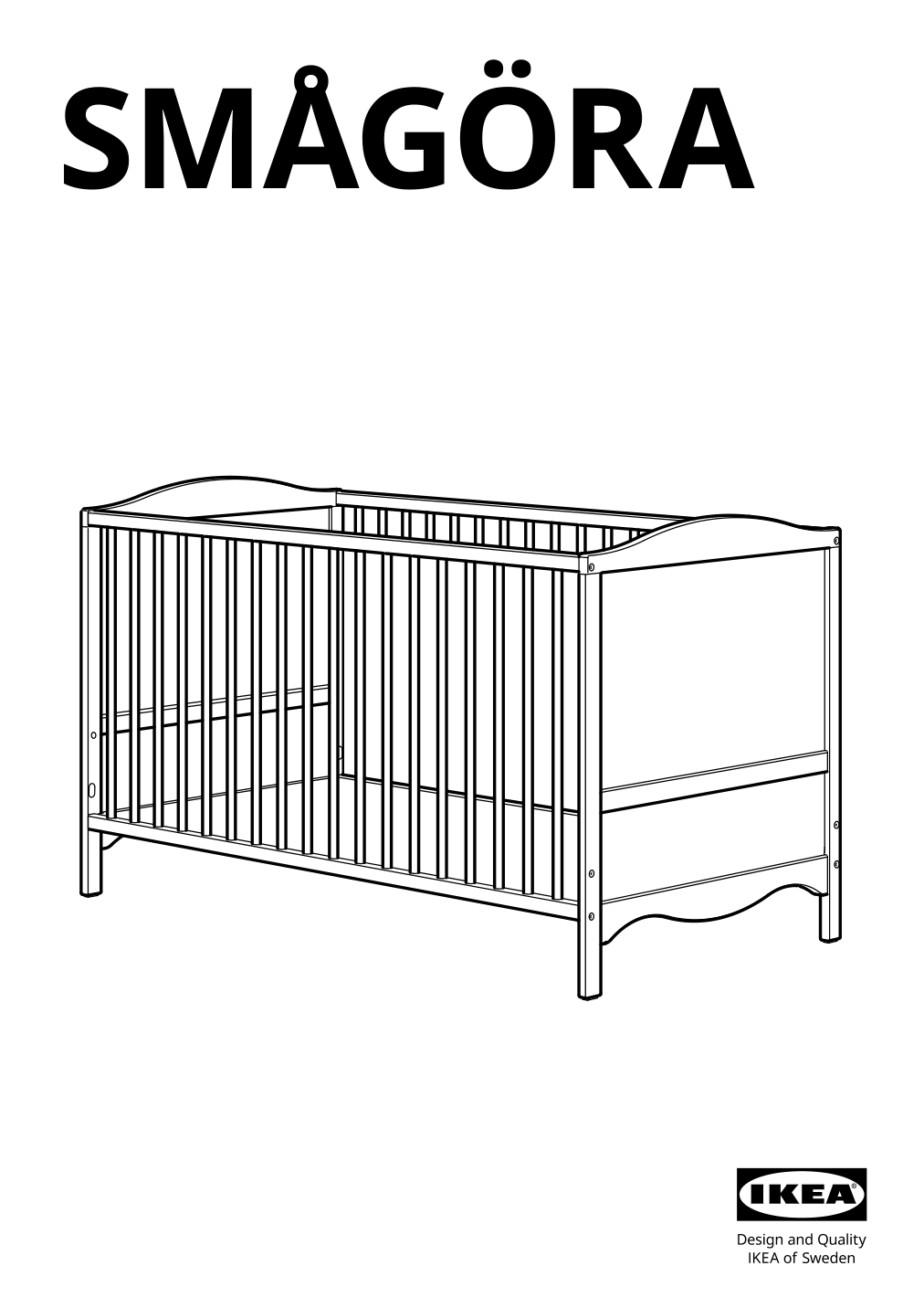 Assembly instructions for IKEA Smagoera crib white | Page 1 - IKEA SMÅGÖRA 2-piece baby furniture set 295.061.17