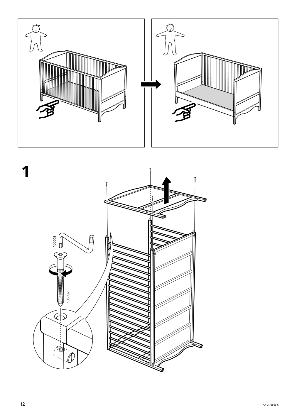 Assembly instructions for IKEA Smagoera crib white | Page 12 - IKEA SMÅGÖRA 2-piece baby furniture set 295.061.17