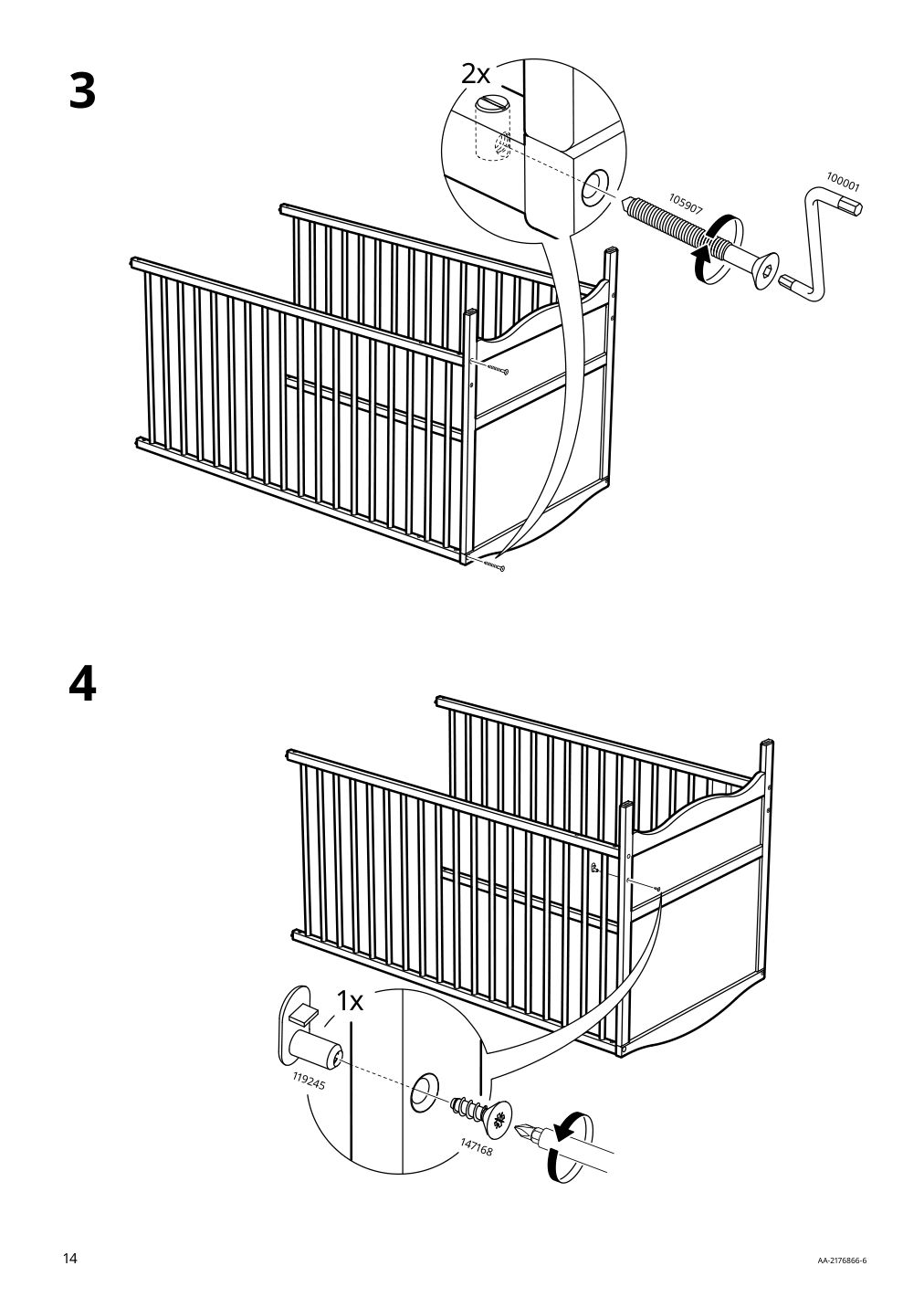 Assembly instructions for IKEA Smagoera crib white | Page 14 - IKEA SMÅGÖRA crib 504.612.30