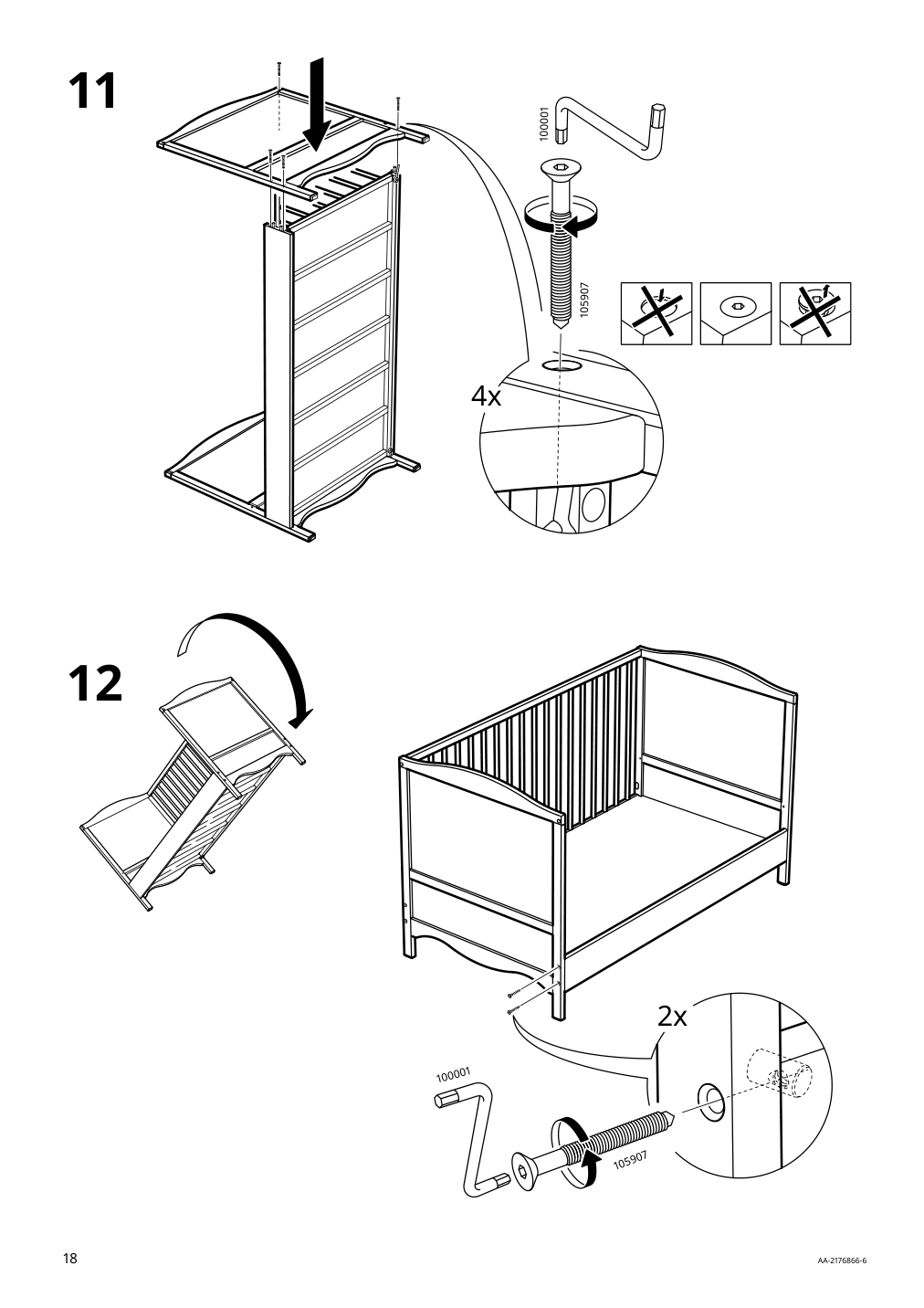 Assembly instructions for IKEA Smagoera crib white | Page 18 - IKEA SMÅGÖRA crib 504.612.30