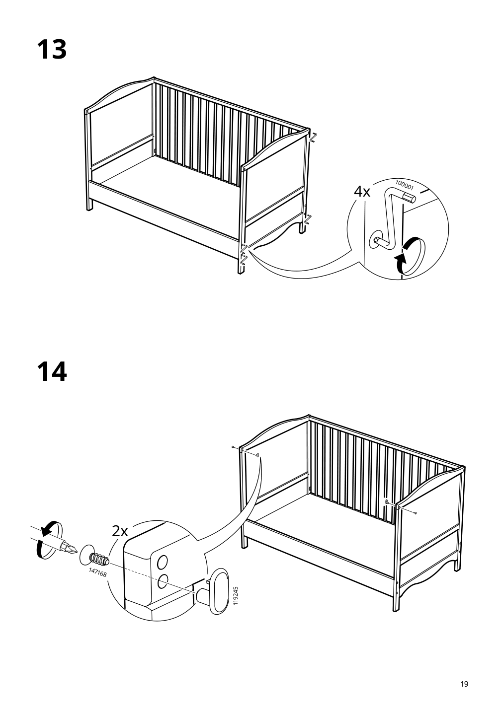 Assembly instructions for IKEA Smagoera crib white | Page 19 - IKEA SMÅGÖRA crib 504.612.30