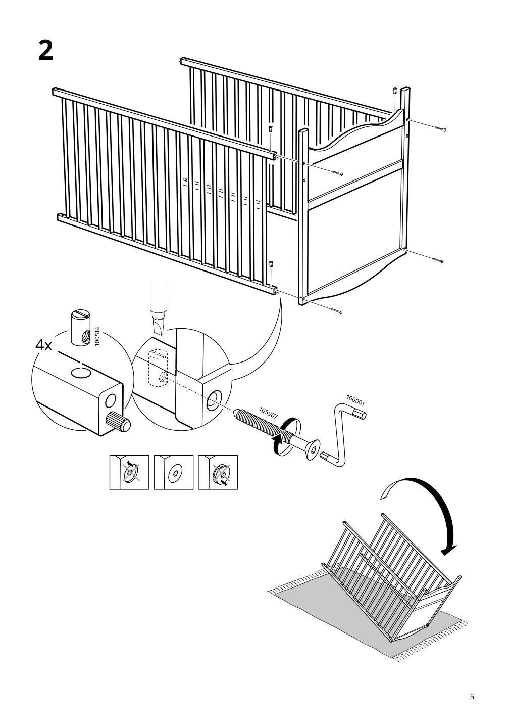 Assembly instructions for IKEA Smagoera crib white | Page 5 - IKEA SMÅGÖRA 2-piece baby furniture set 295.061.17