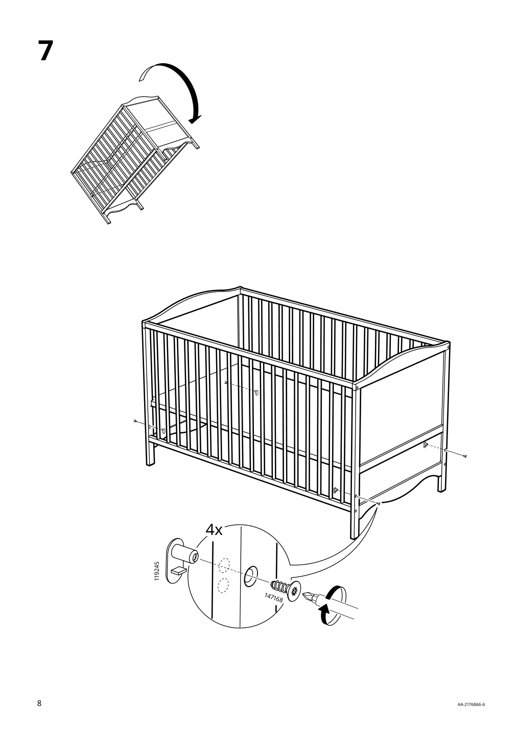 Assembly instructions for IKEA Smagoera crib white | Page 8 - IKEA SMÅGÖRA 2-piece baby furniture set 295.061.17