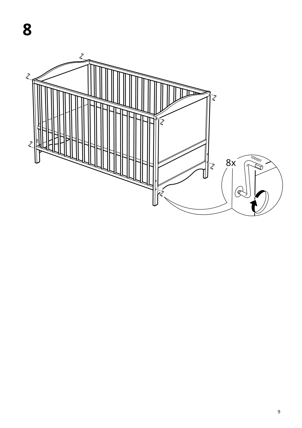 Assembly instructions for IKEA Smagoera crib white | Page 9 - IKEA SMÅGÖRA 2-piece baby furniture set 295.061.17