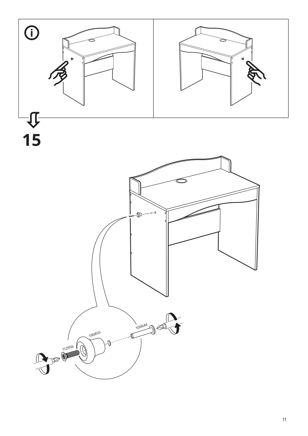 Assembly instructions for IKEA Smagoera desk white | Page 11 - IKEA SMÅGÖRA desk 904.898.83