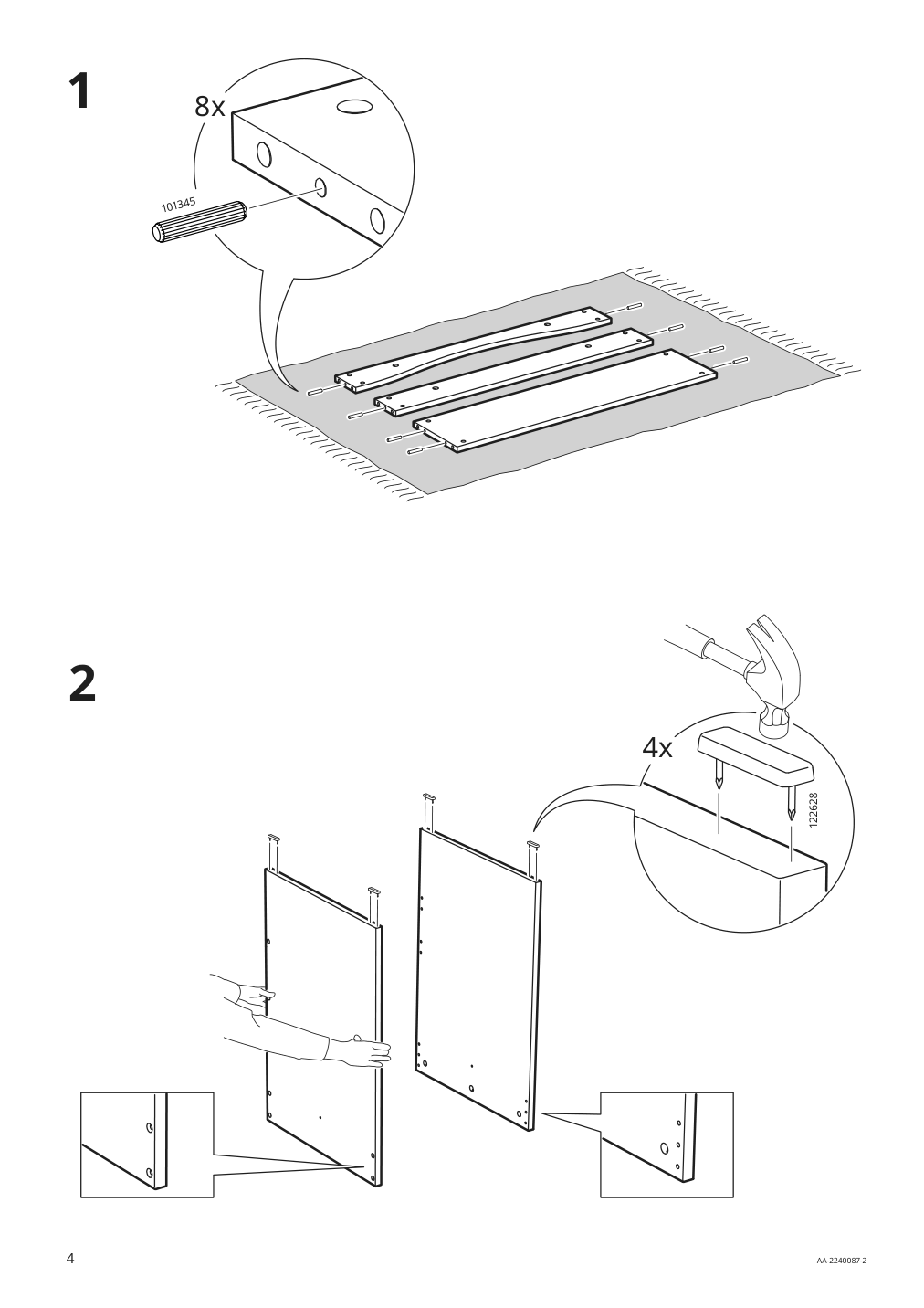 Assembly instructions for IKEA Smagoera desk white | Page 4 - IKEA SMÅGÖRA desk 904.898.83