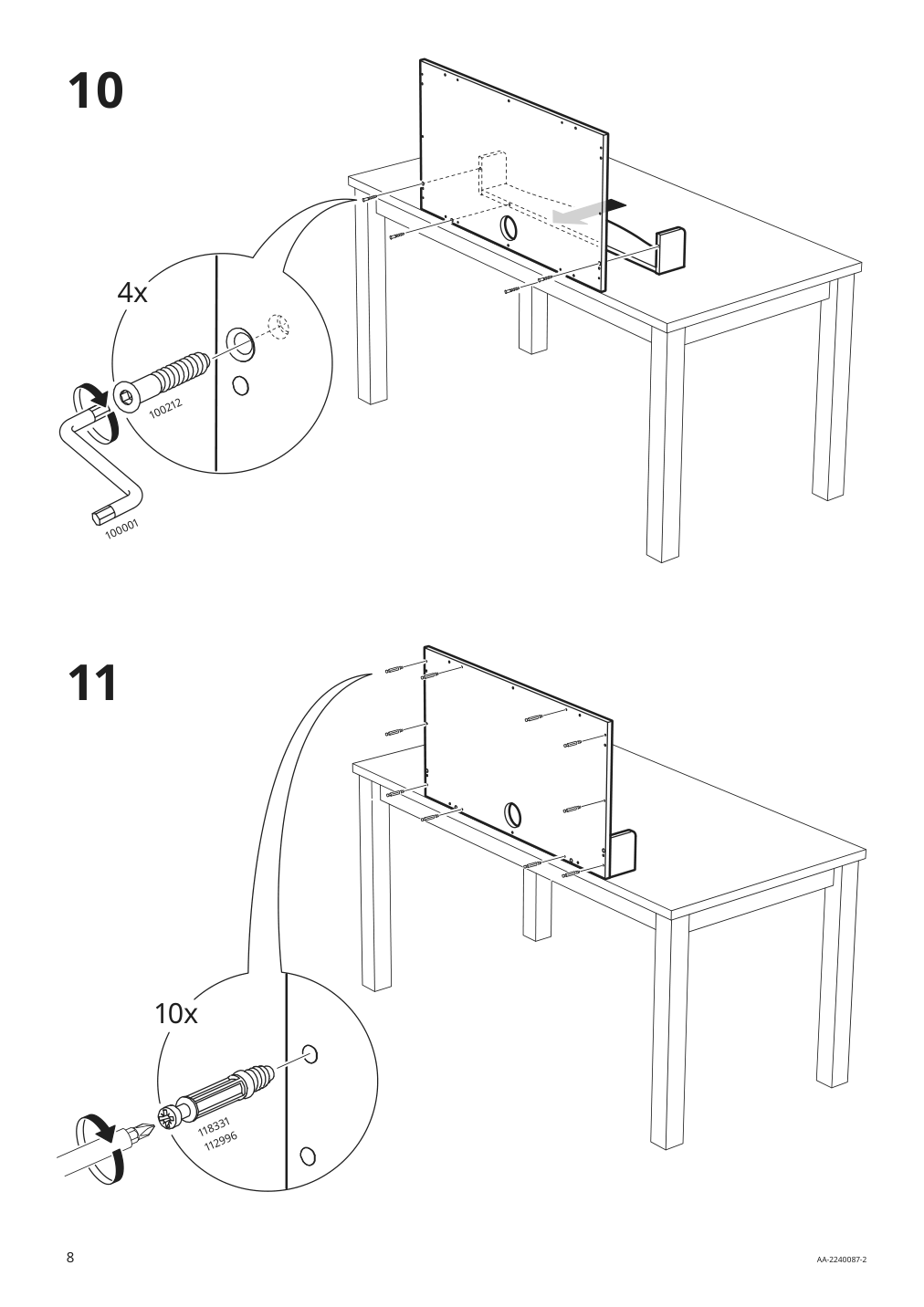 Assembly instructions for IKEA Smagoera desk white | Page 8 - IKEA SMÅGÖRA desk 904.898.83