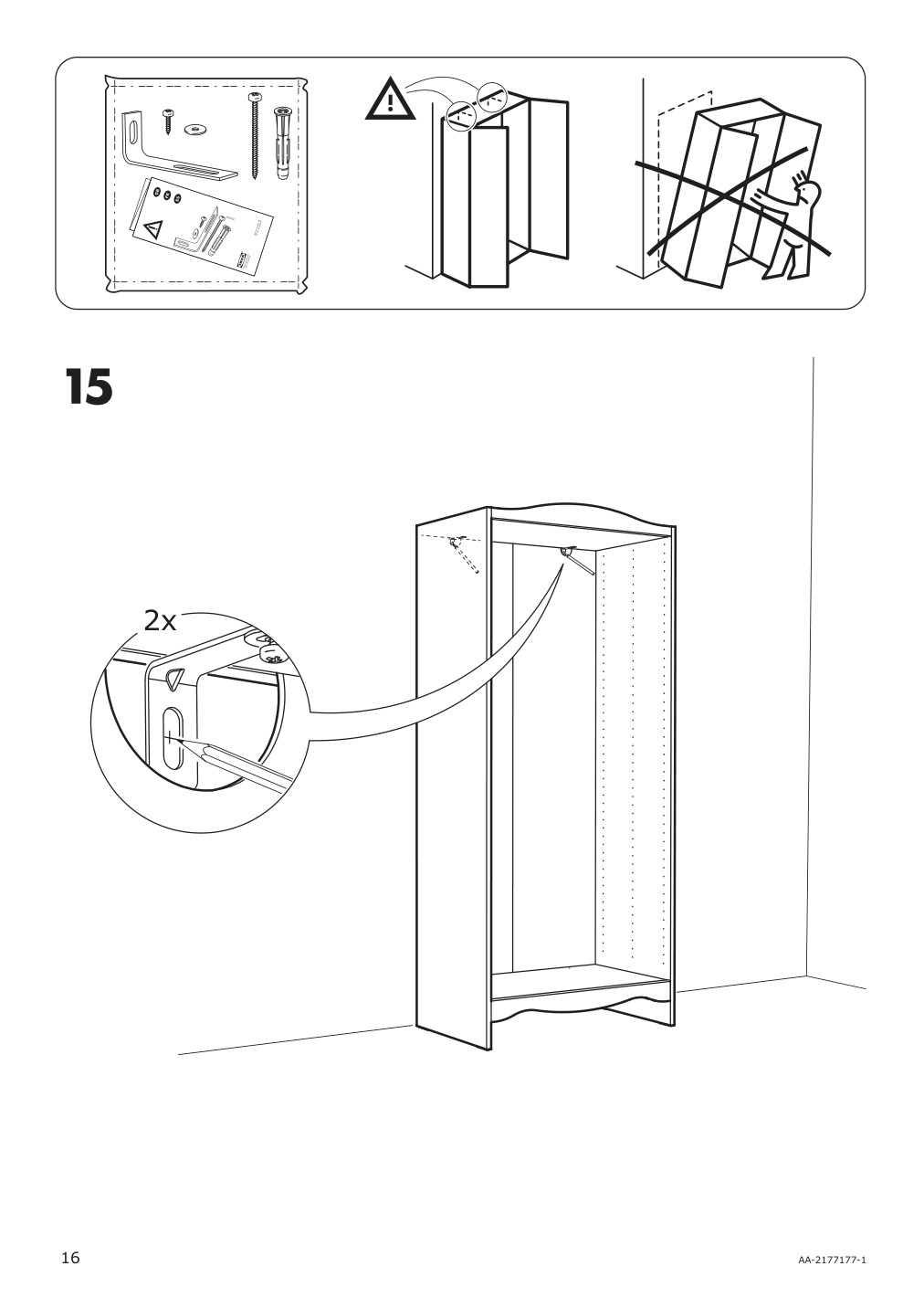 Assembly instructions for IKEA Smagoera wardrobe white | Page 16 - IKEA SMÅGÖRA 3-piece baby furniture set 195.060.33