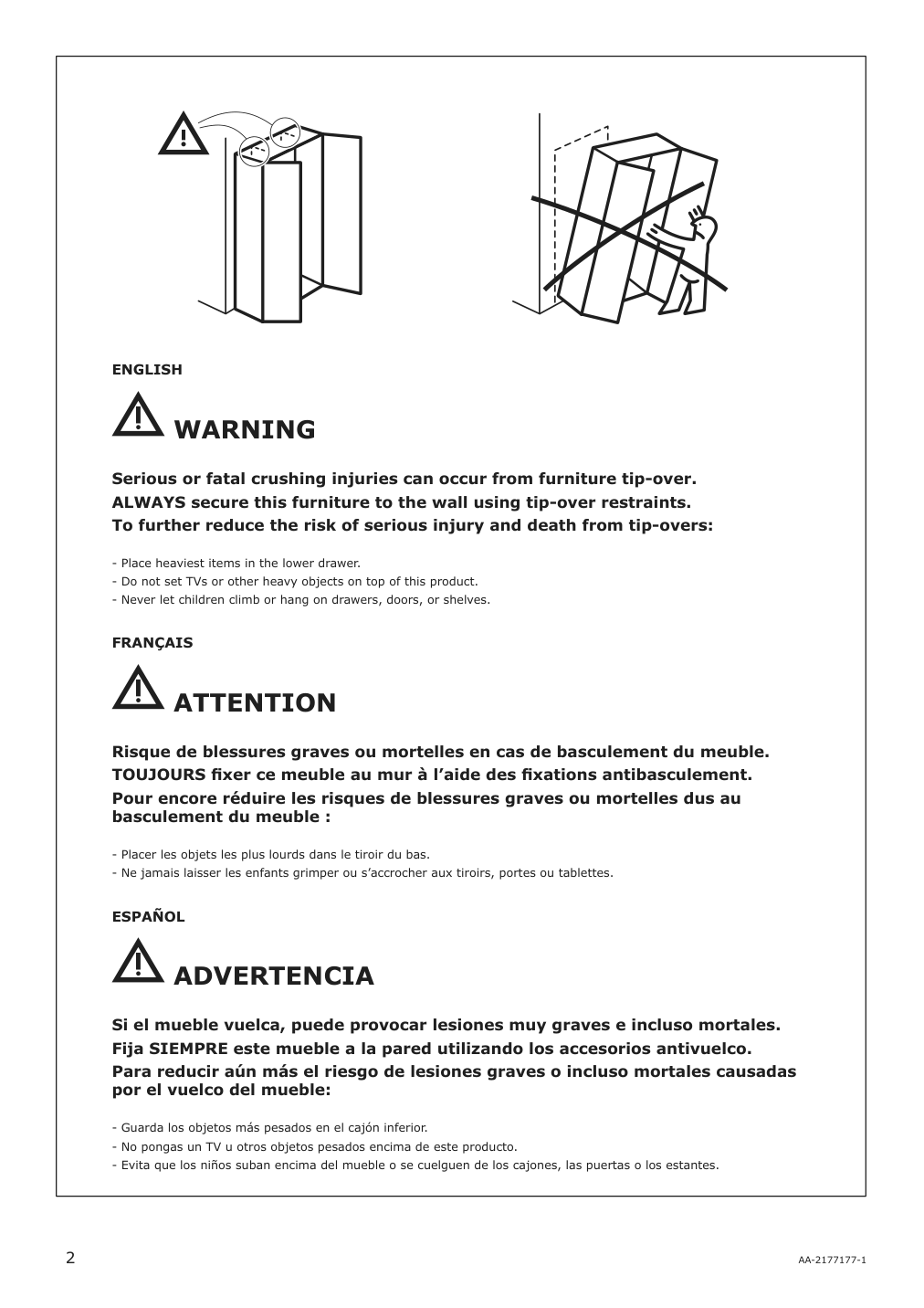 Assembly instructions for IKEA Smagoera wardrobe white | Page 2 - IKEA SMÅGÖRA 3-piece baby furniture set 195.060.33