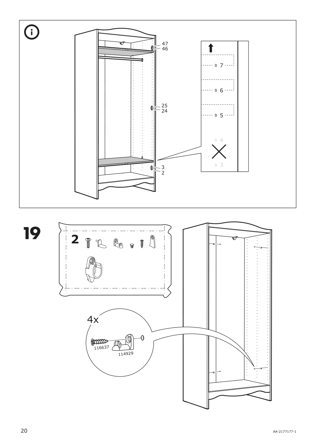 Assembly instructions for IKEA Smagoera wardrobe white | Page 20 - IKEA SMÅGÖRA wardrobe 104.608.88