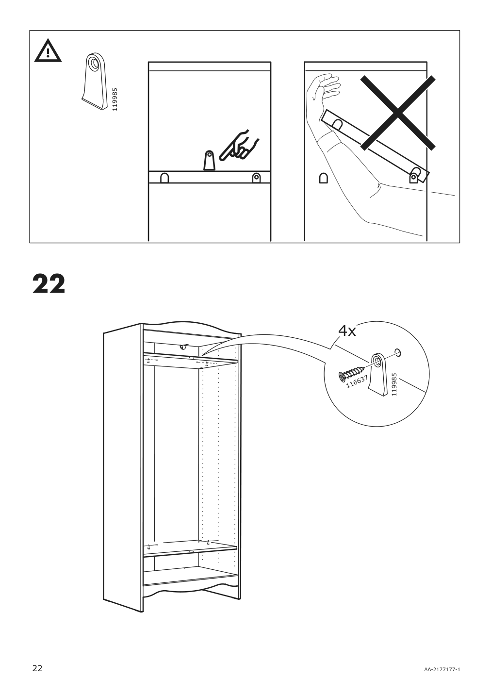 Assembly instructions for IKEA Smagoera wardrobe white | Page 22 - IKEA SMÅGÖRA 3-piece baby furniture set 195.060.33