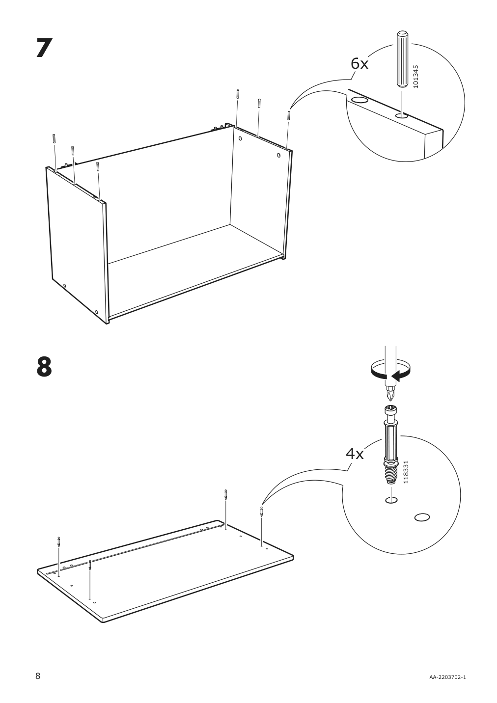 Assembly instructions for IKEA Smastad box pale pink | Page 8 - IKEA SMÅSTAD bench with toy storage 293.891.56