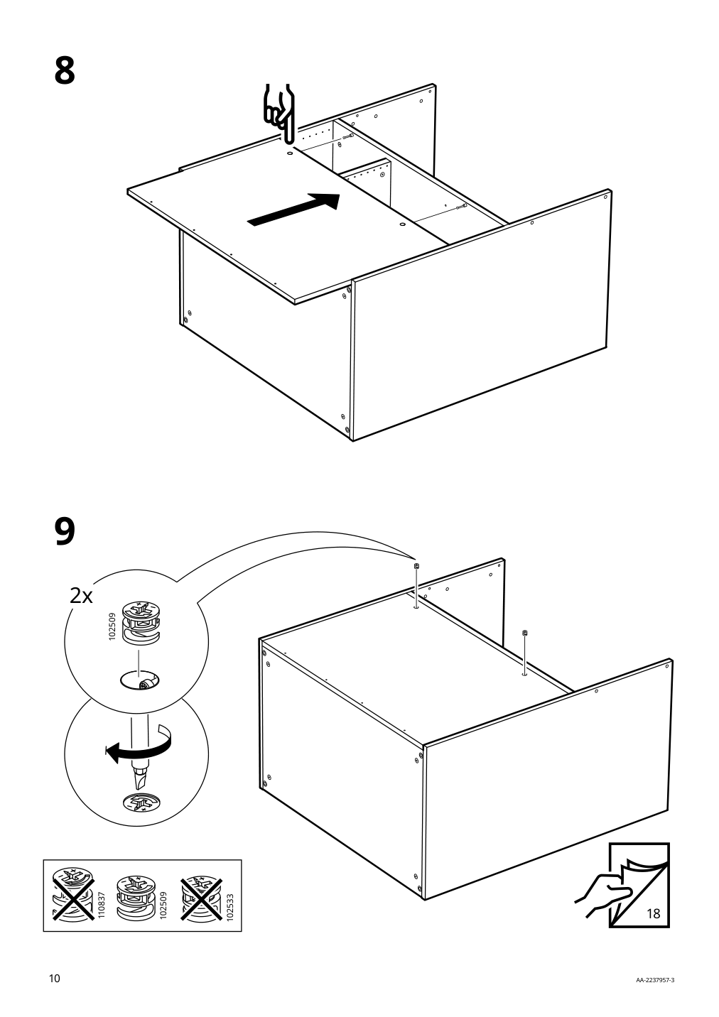 Assembly instructions for IKEA Smastad changing table desk white | Page 10 - IKEA SMÅSTAD / UPPFÖRA storage combination 994.287.48