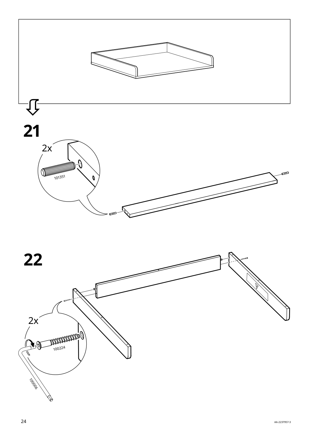 Assembly instructions for IKEA Smastad changing table desk white | Page 24 - IKEA SMÅSTAD desk 093.922.54