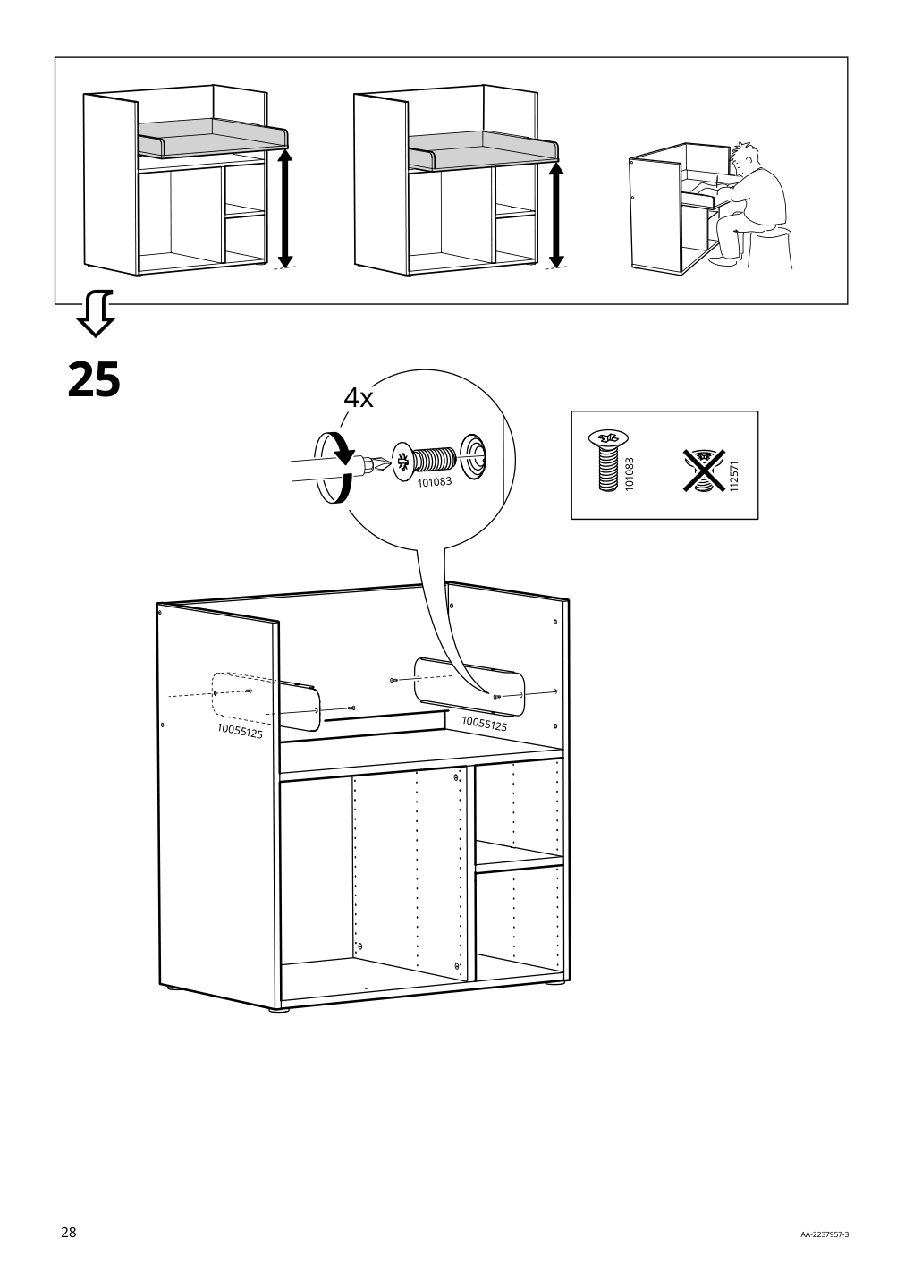 Assembly instructions for IKEA Smastad changing table desk white | Page 28 - IKEA SMÅSTAD / UPPFÖRA storage combination 694.312.00