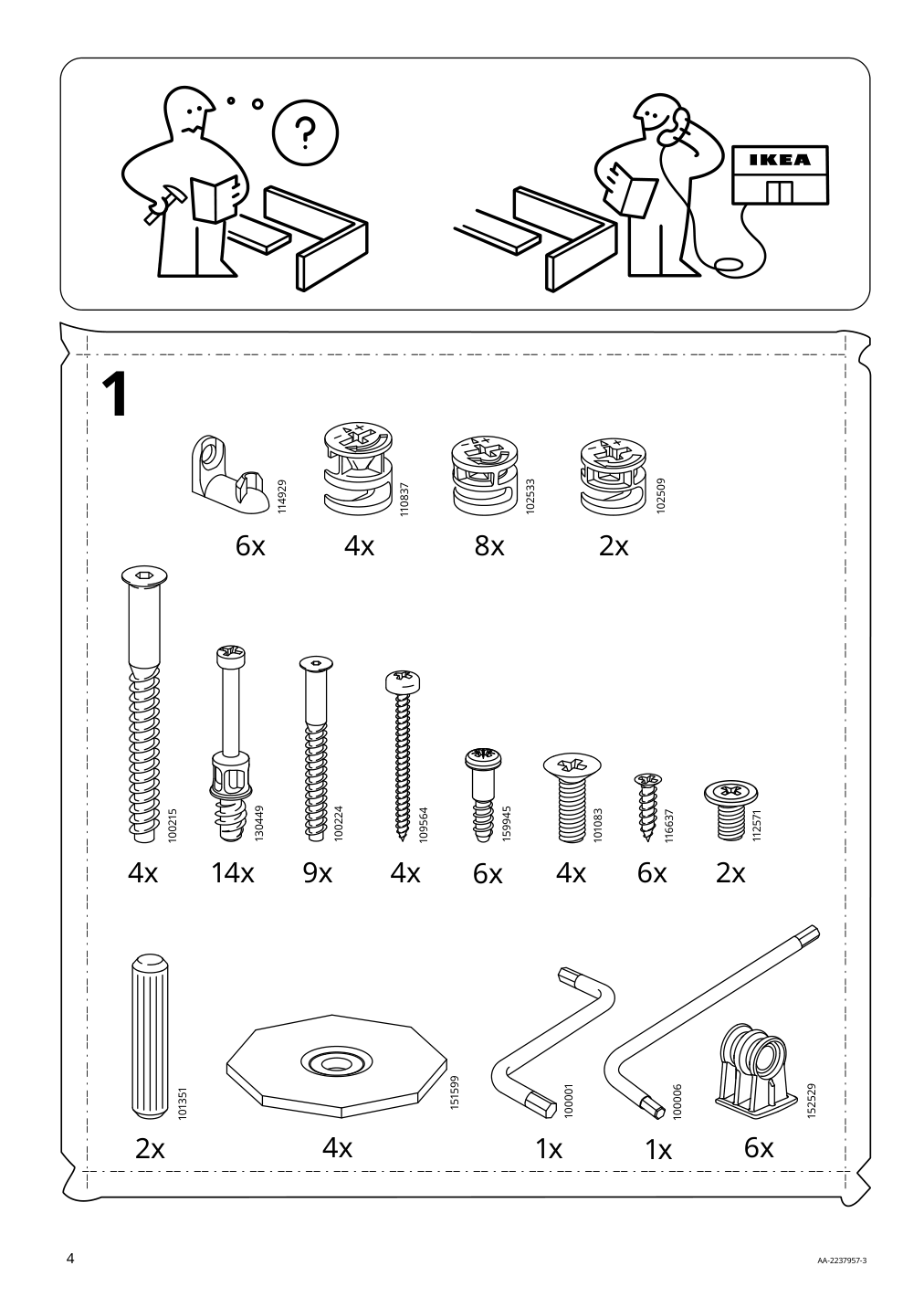 Assembly instructions for IKEA Smastad changing table desk white | Page 4 - IKEA SMÅSTAD / UPPFÖRA changing table 094.839.18