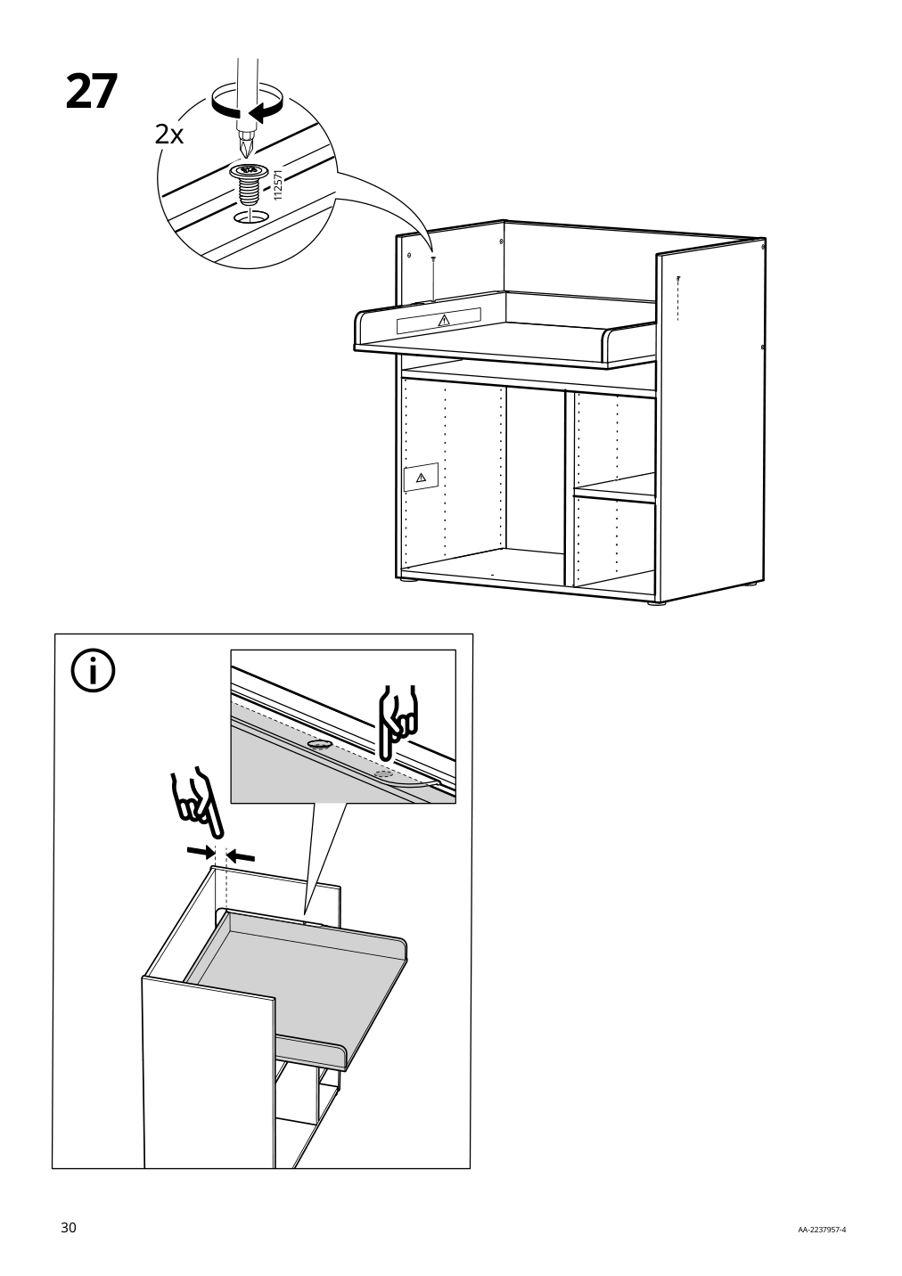 Assembly instructions for IKEA Smastad changing table desk white | Page 30 - IKEA SMÅSTAD / UPPFÖRA storage combination 795.837.16