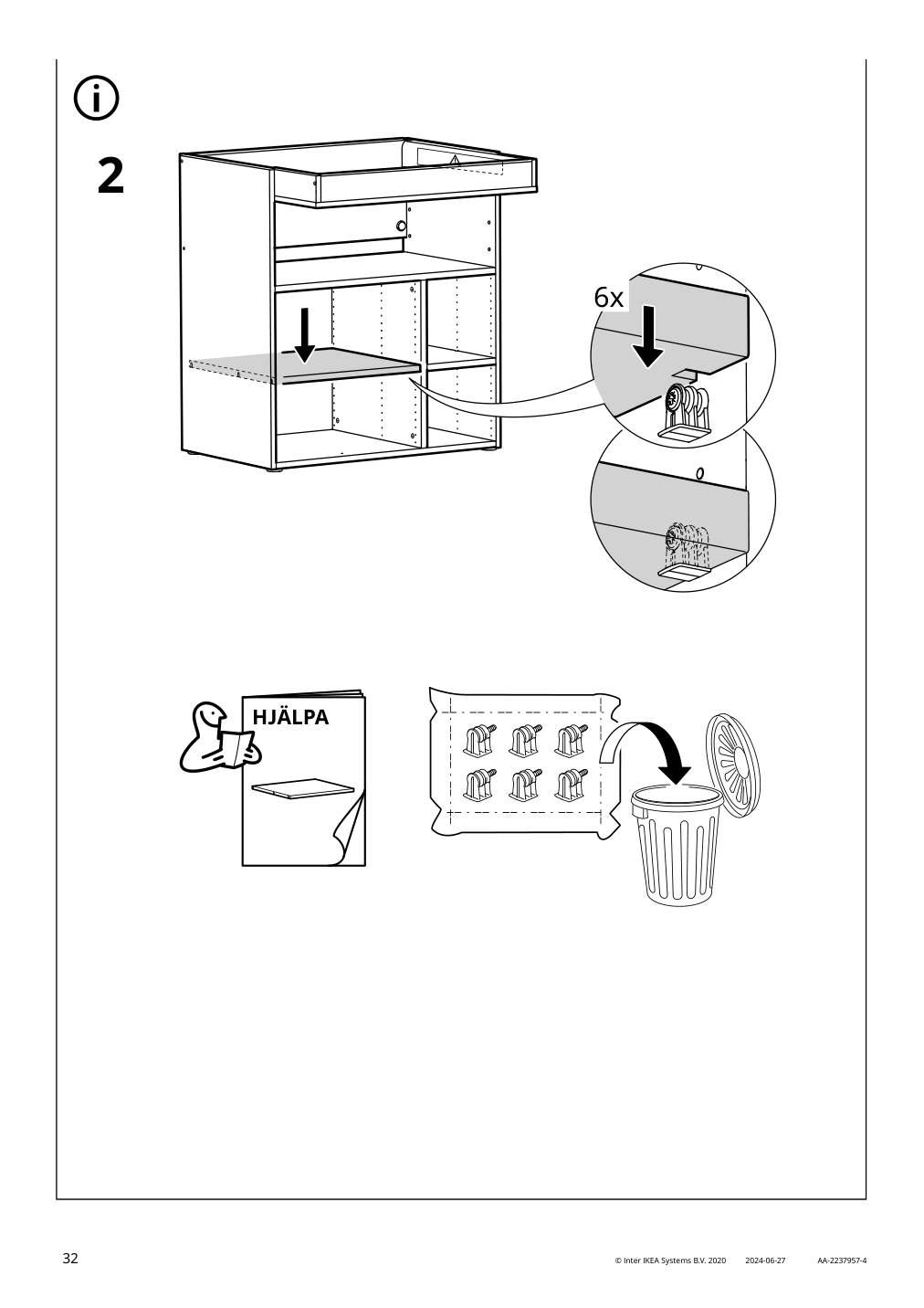 Assembly instructions for IKEA Smastad changing table desk white | Page 32 - IKEA SMÅSTAD / UPPFÖRA storage combination 795.837.16