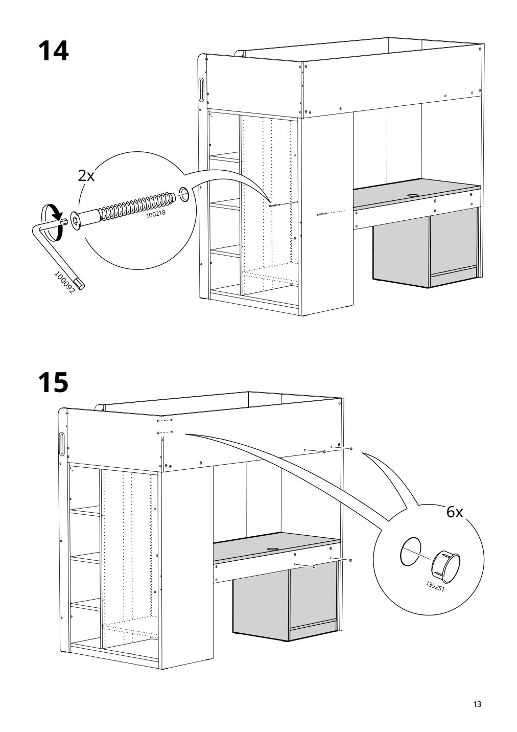 Assembly instructions for IKEA Smastad loft bed frame desk and storage white | Page 13 - IKEA SMÅSTAD loft bed 894.355.94