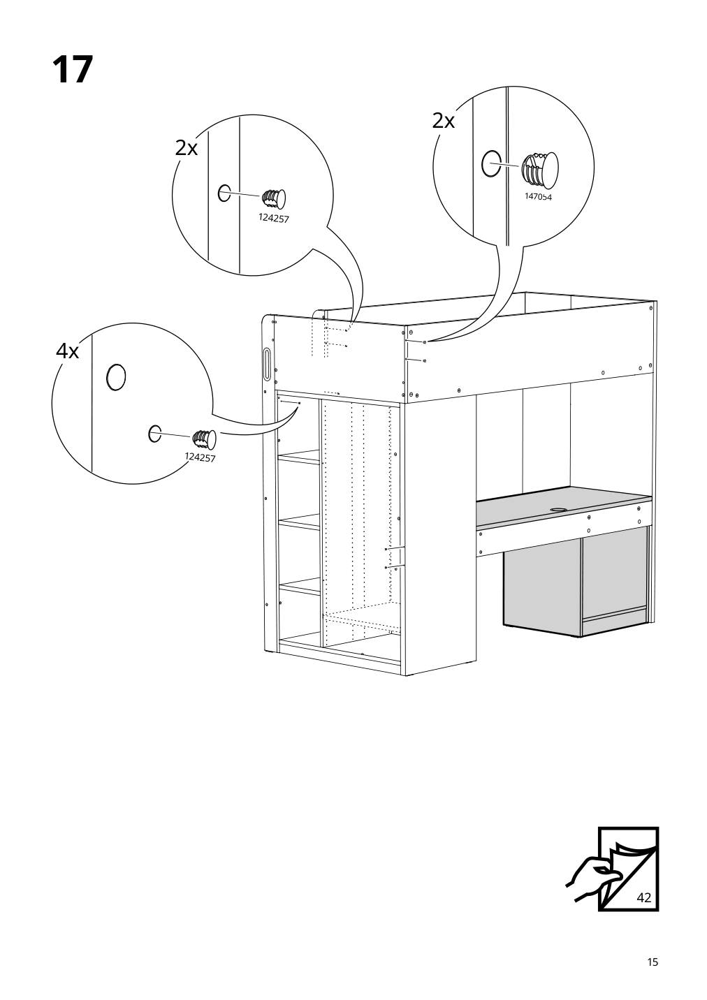 Assembly instructions for IKEA Smastad loft bed frame desk and storage white | Page 15 - IKEA SMÅSTAD loft bed 894.355.94