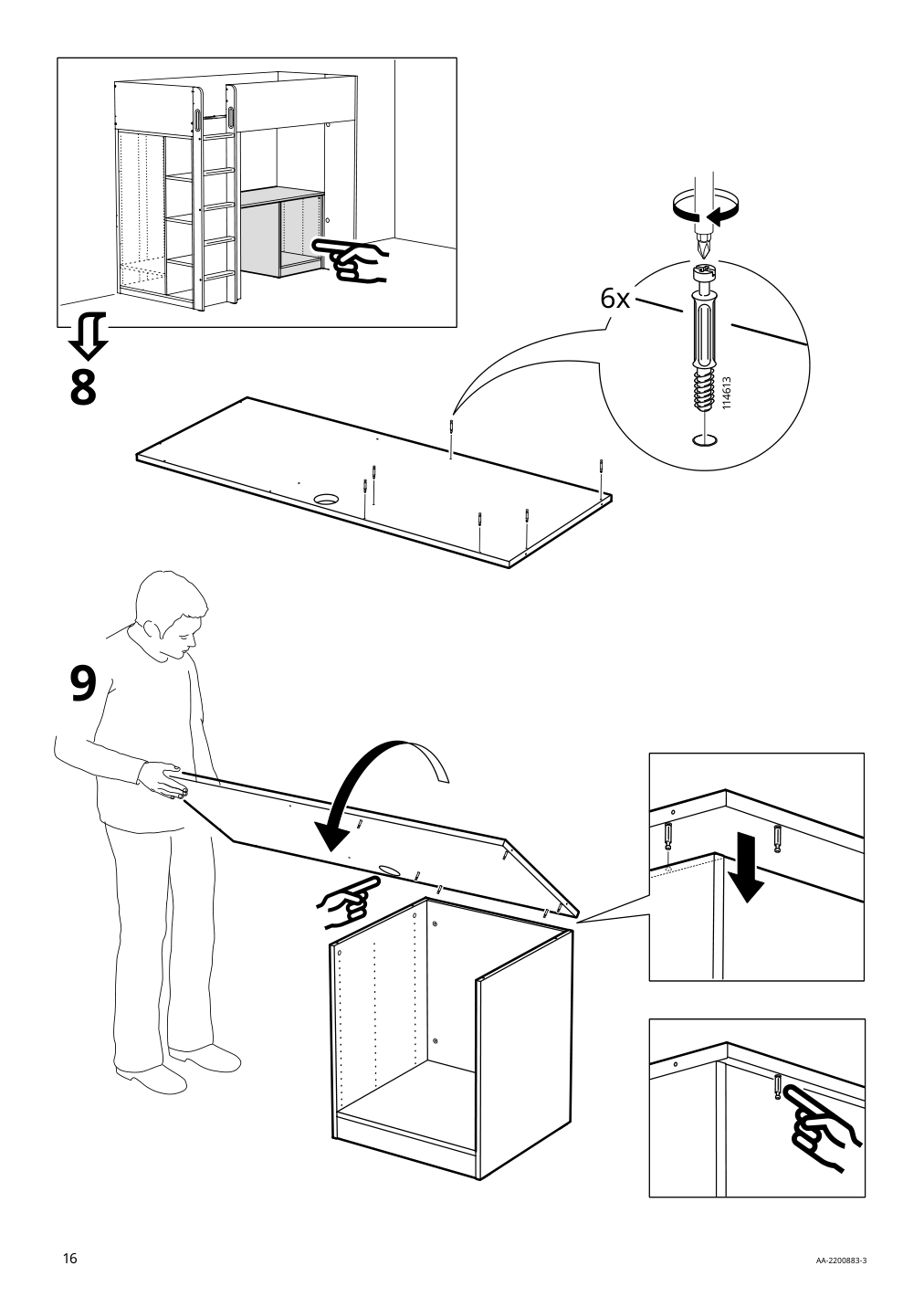 Assembly instructions for IKEA Smastad loft bed frame desk and storage white | Page 16 - IKEA SMÅSTAD loft bed 695.202.58