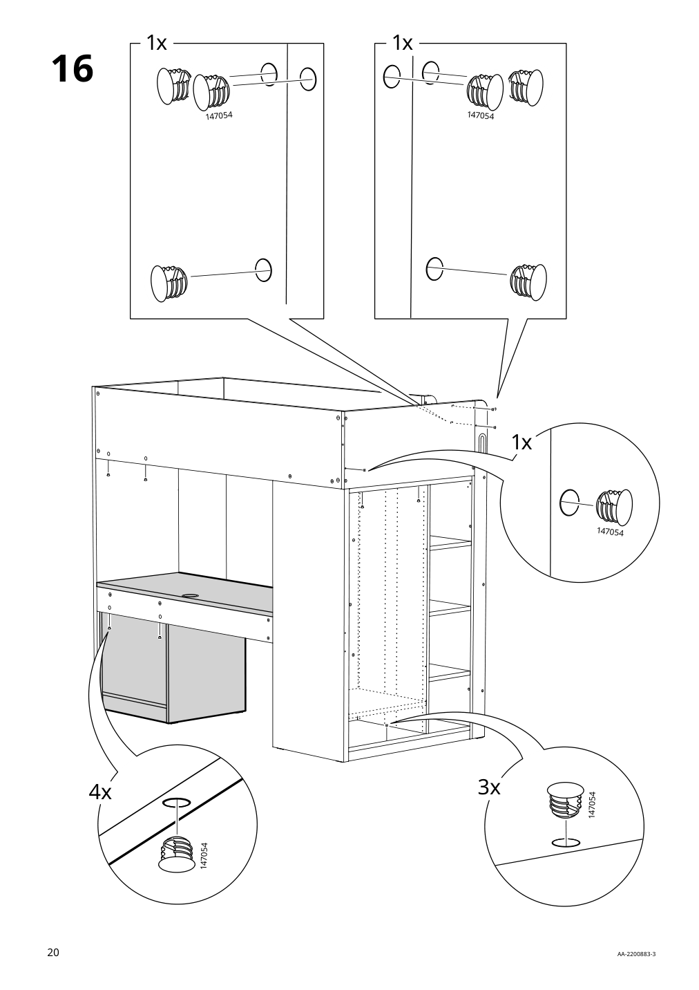 Assembly instructions for IKEA Smastad loft bed frame desk and storage white | Page 20 - IKEA SMÅSTAD loft bed 094.374.36