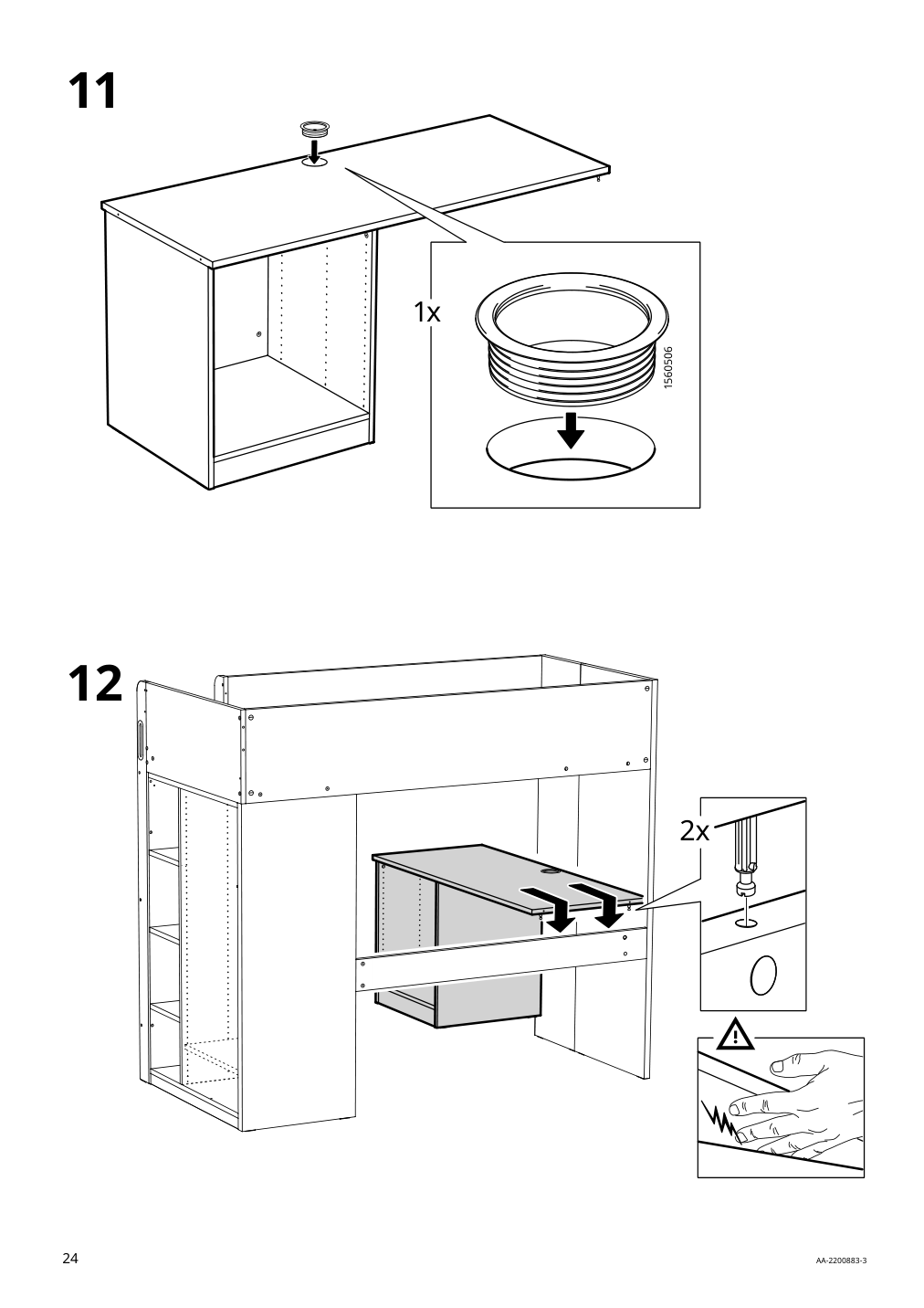 Assembly instructions for IKEA Smastad loft bed frame desk and storage white | Page 24 - IKEA SMÅSTAD loft bed 094.374.36