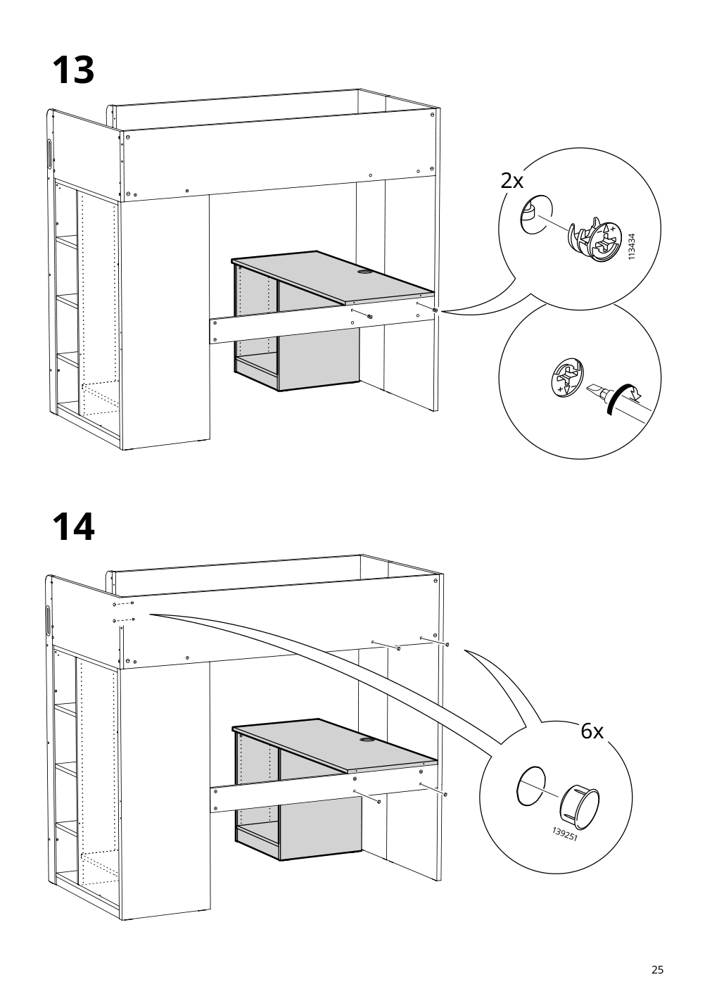 Assembly instructions for IKEA Smastad loft bed frame desk and storage white | Page 25 - IKEA SMÅSTAD loft bed 194.354.89