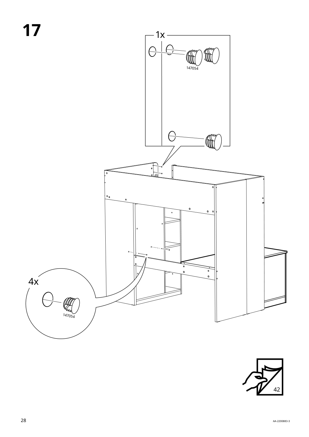 Assembly instructions for IKEA Smastad loft bed frame desk and storage white | Page 28 - IKEA SMÅSTAD loft bed 094.374.36