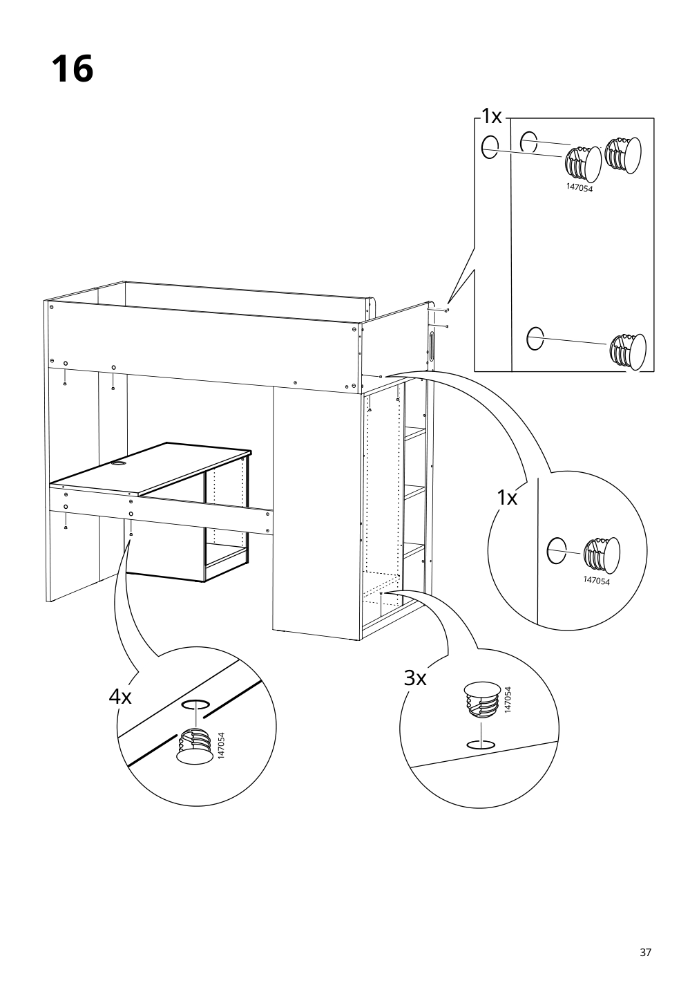 Assembly instructions for IKEA Smastad loft bed frame desk and storage white | Page 37 - IKEA SMÅSTAD loft bed 794.374.52