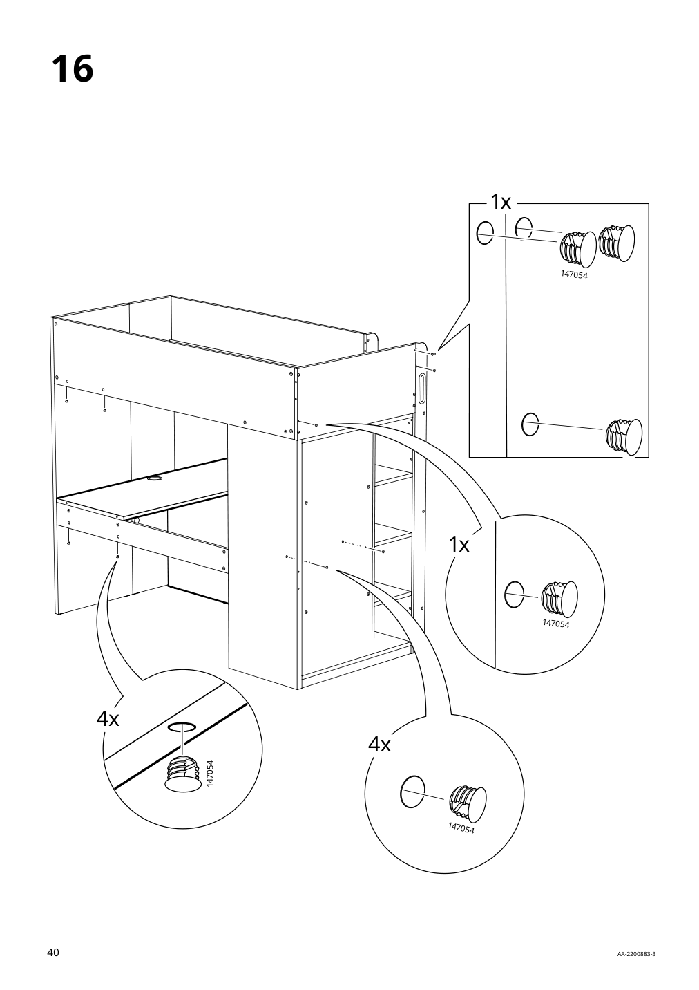 Assembly instructions for IKEA Smastad loft bed frame desk and storage white | Page 40 - IKEA SMÅSTAD loft bed frame, desk and storage 504.540.36