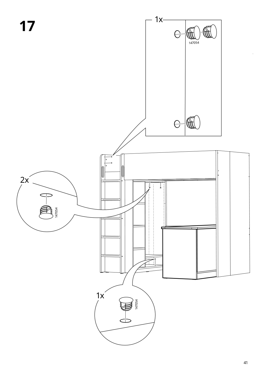 Assembly instructions for IKEA Smastad loft bed frame desk and storage white | Page 41 - IKEA SMÅSTAD loft bed frame, desk and storage 504.540.36