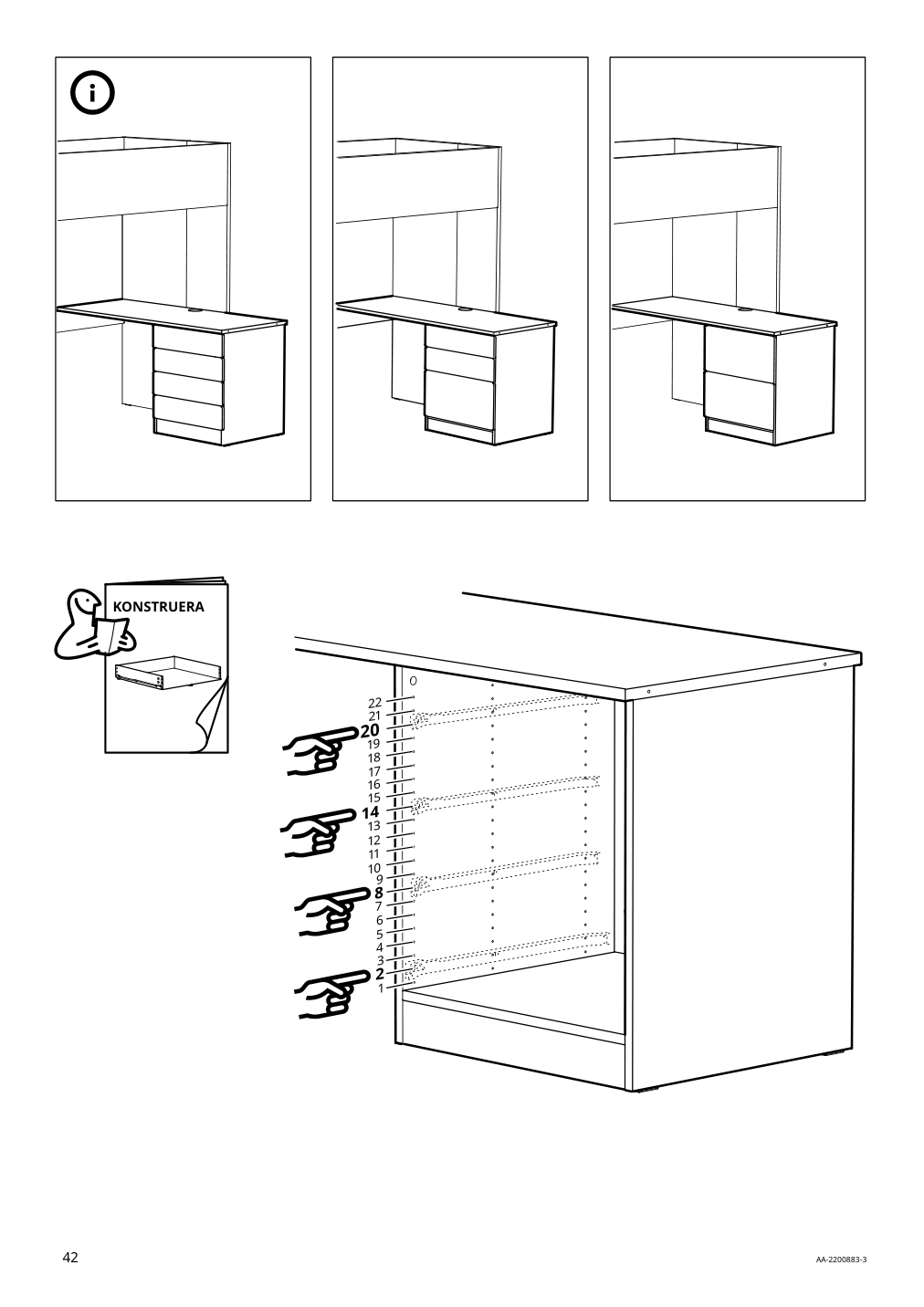 Assembly instructions for IKEA Smastad loft bed frame desk and storage white | Page 42 - IKEA SMÅSTAD loft bed 194.354.89