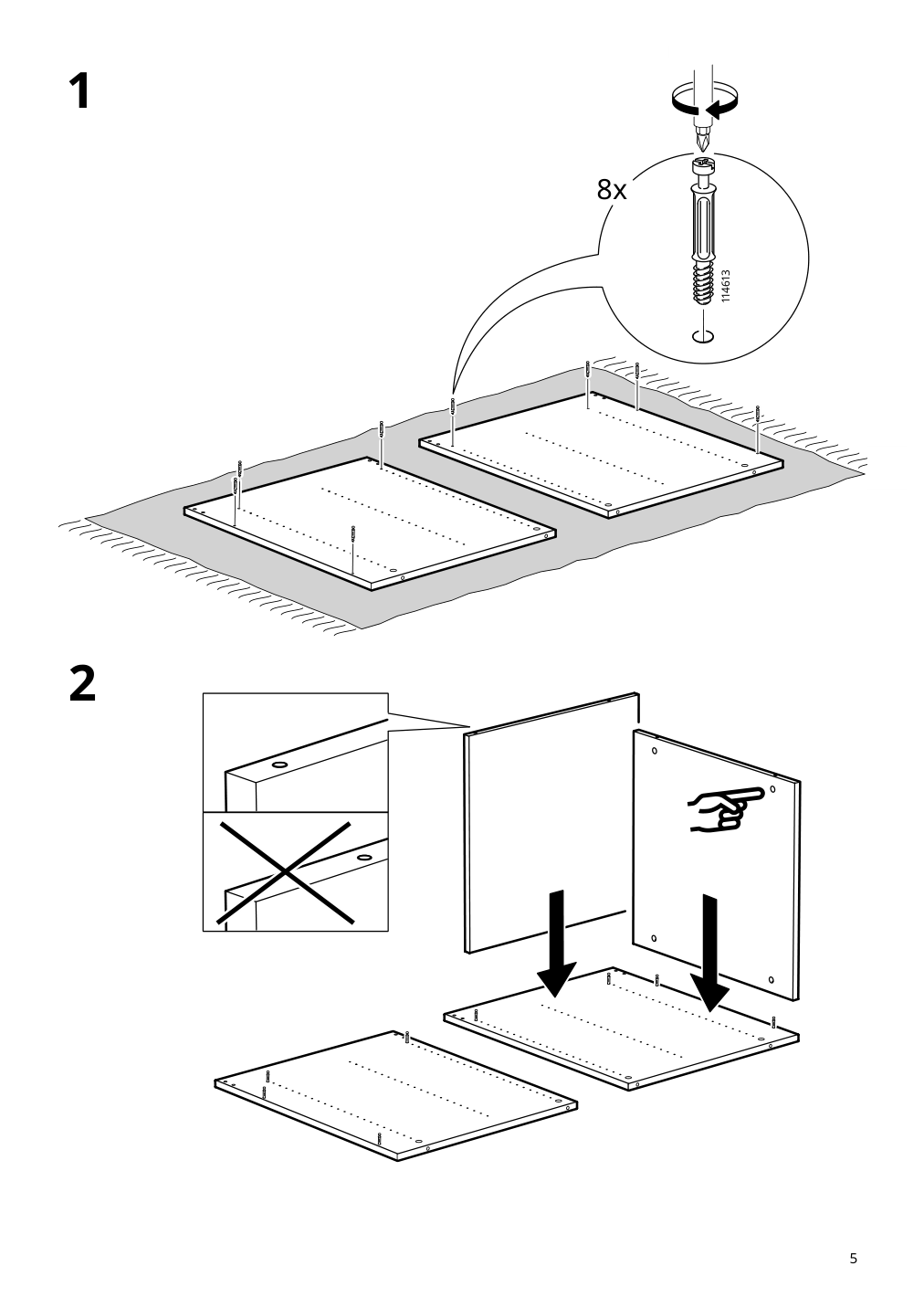 Assembly instructions for IKEA Smastad loft bed frame desk and storage white | Page 5 - IKEA SMÅSTAD loft bed 895.202.19