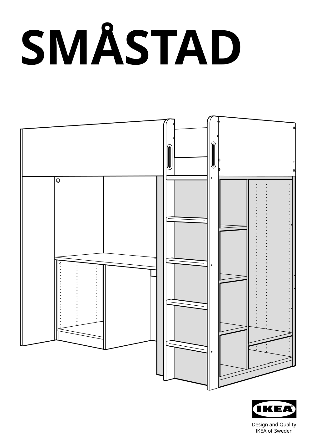 Assembly instructions for IKEA Smastad loft bed frame desk and storage white | Page 1 - IKEA SMÅSTAD loft bed 695.202.58