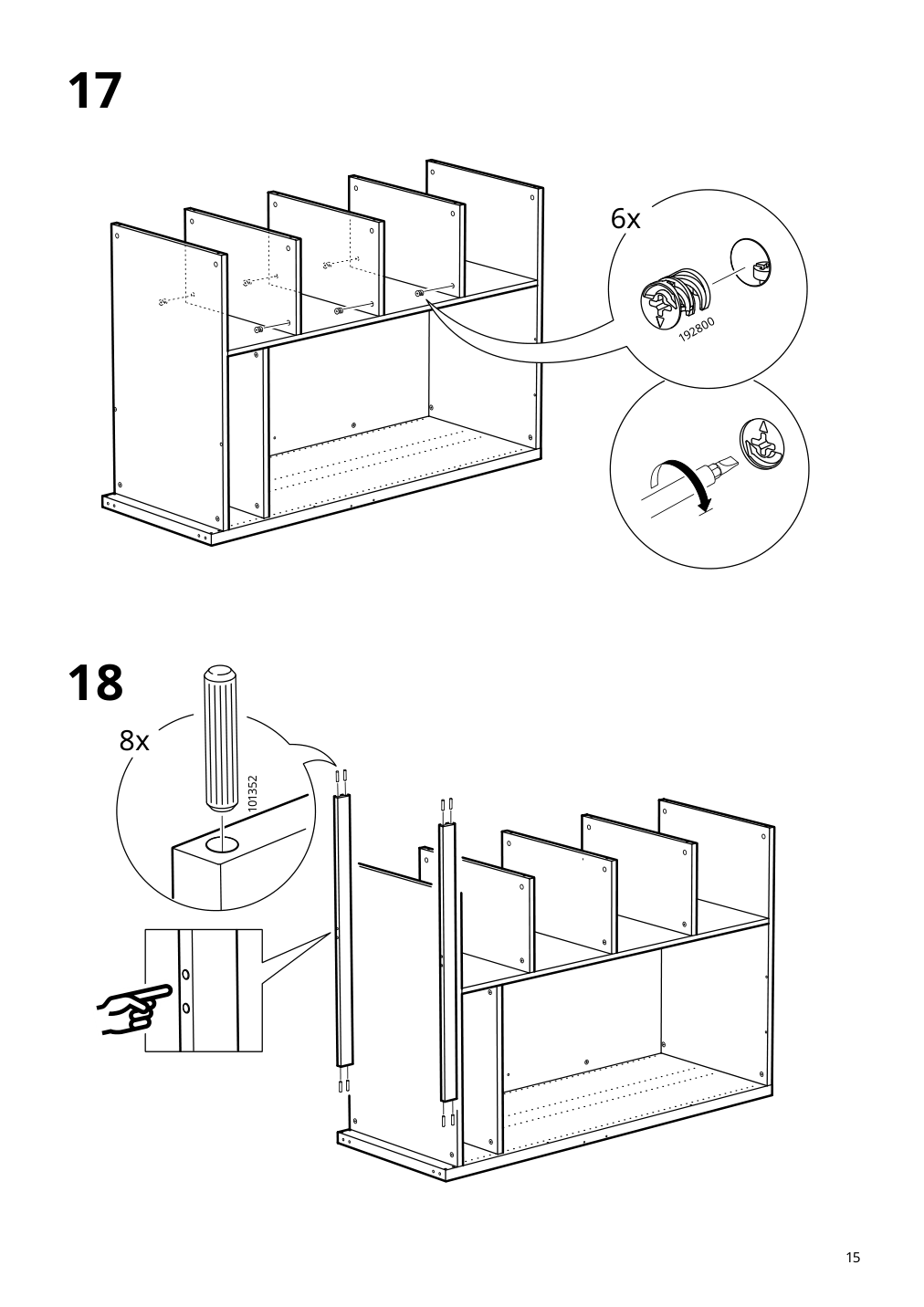 Assembly instructions for IKEA Smastad loft bed frame desk and storage white | Page 15 - IKEA SMÅSTAD loft bed 894.355.94