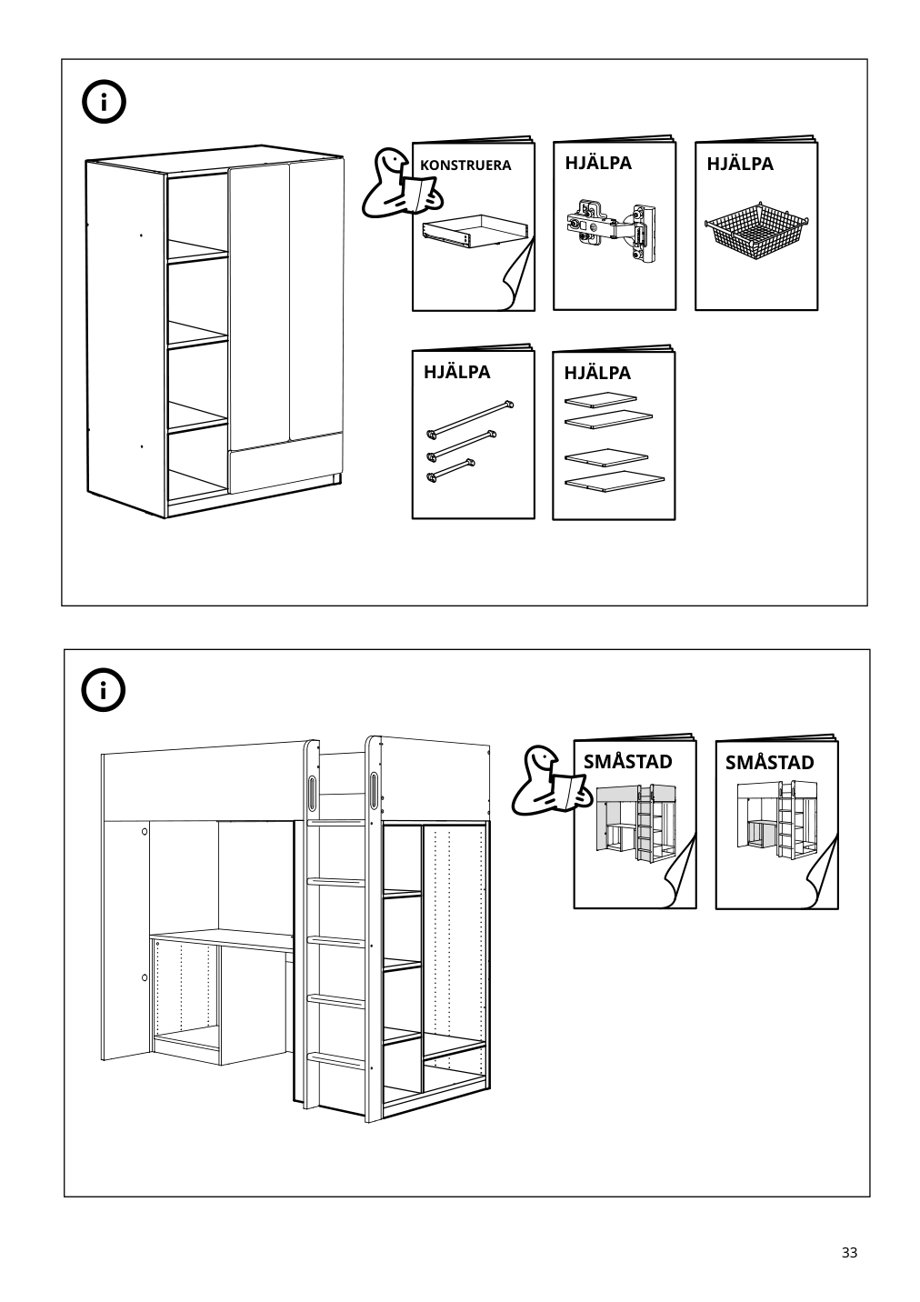 Assembly instructions for IKEA Smastad loft bed frame desk and storage white | Page 33 - IKEA SMÅSTAD loft bed 794.374.52