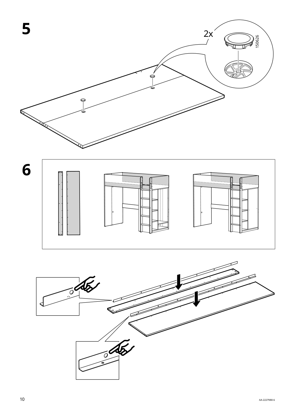 Assembly instructions for IKEA Smastad loft bed frame desk and storage white | Page 10 - IKEA SMÅSTAD loft bed frame, desk and storage 504.540.36